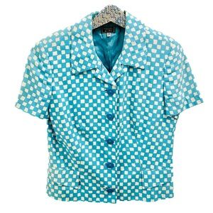 Vintage Versus Gianni Versace Blazer 44 8 blue white check 90s